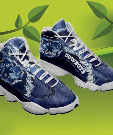 Personalized Cowboys Jordan Shoes Gift For Fan Sport, Custom Name Dallas Cowboys Jordan 13, NFL Dallas Cowboys Sneakers