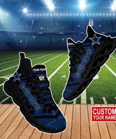 Personalized Dallas Cowboys Shoes, Custom Dallas Cowboys Max Soul Shoes For You And Your Family, NFL Dallas Cowboys Chunky Sneakers