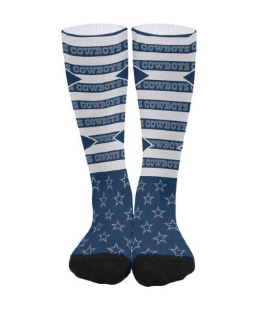 Vintage Dallas Cowboys Socks, Custom Dallas Cowboys Long Socks, NFL Dallas Cowboys Cotton Socks Print Full