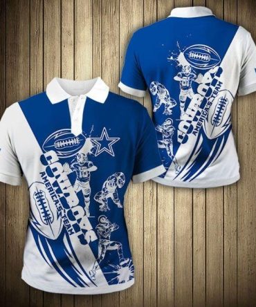 Women's Dallas Cowboys Shirts, Custom Dallas Cowboys Polo Shirts Print Full, NFL Dallas Cowboys Sleeve Polo