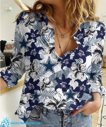 Dallas Cowboys Women's Shirt No1 Floral Printed Strapless Short Sleeve