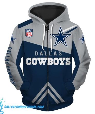 Dallas Cowboys Zip Up Hoodies No20 3D Sweatshirt Long Sleeve