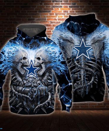 Dallas Cowboys Hoodie Halloween 3D Skull