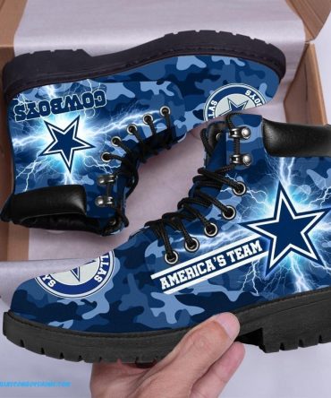 Dallas Cowboys boots fire blue