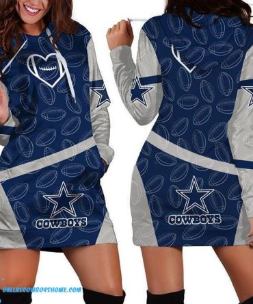 Dallas Cowboys hoodie dress balls heart for fan