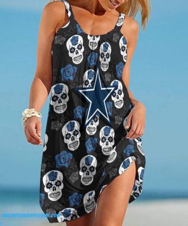 Dallas Cowboys womens dress custom skull 3D