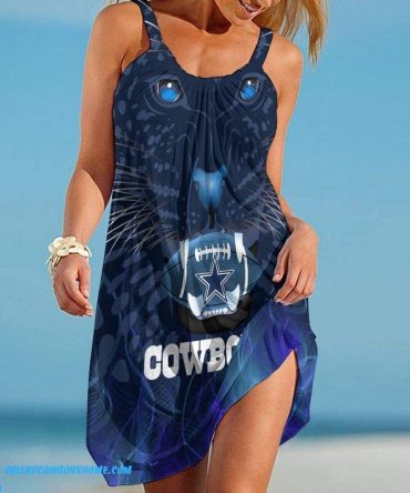 Dallas Cowboys womens dress panther print full