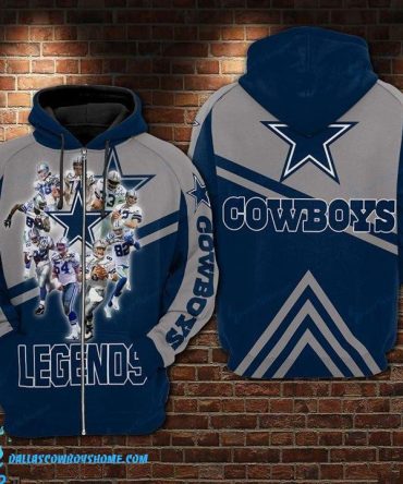Dallas Cowboys zip up hoodie custom football team