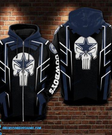 Dallas Cowboys zip up hoodie icon skull