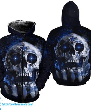 Dallas Cowboys zip up hoodie skull 3D print full