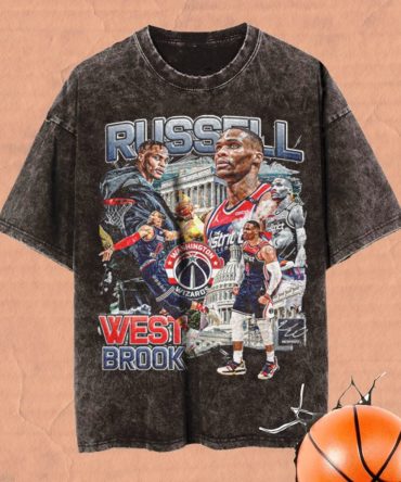 Vintage Russell Westbrook T-Shirt, Vintage Wash Russell Westbrook Basketball Graphic Tee, 90S Retro Oversized Shirt, Basketball Fan Gift