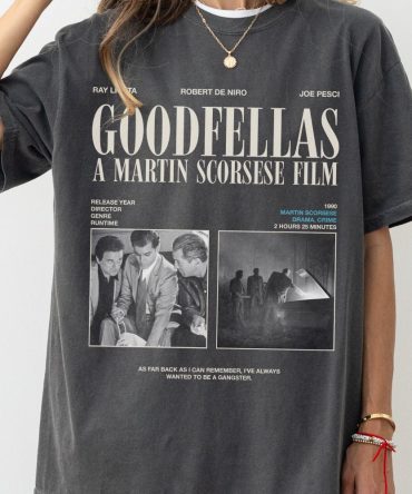 Goodfellas Movie T-Shirt, Retro Martin Scorcese Gangster Mafia Film Graphic Tee Shirt, Goodfellas Godfather Mob Movie Memorabilia Gift