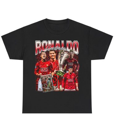 Retro Vintage 90S Graphic Cristiano Ronaldo T-Shirt, Manchester United Tee, Soccer T-Shirt, Bootleg Sport Tee, Cotton Tee