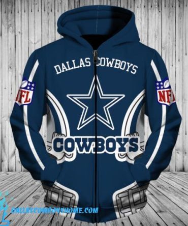 Dallas Cowboys Hoodie No11 3D Helmet With Zipper